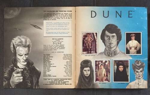 DUNE THE MOVIE 100% complete Sticker Album by PANINI 1984 RARE South Africa Issue