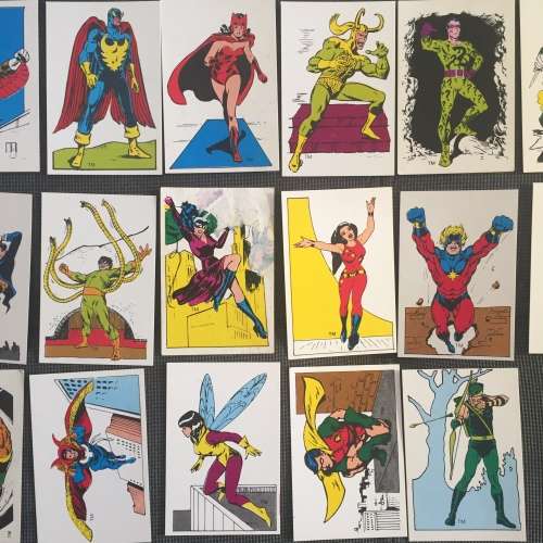 58 cards from DC MARVEL SUPER HEROES SWOP SENSATION 1982 Colin Penn Promotions Durban South Africa