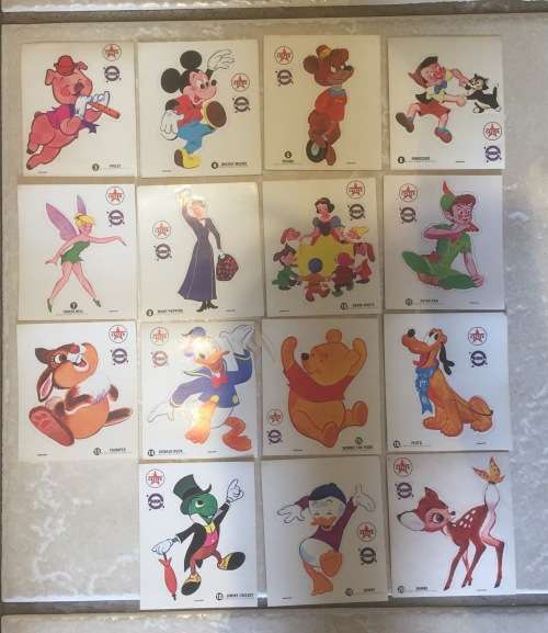 Texaco Caltex Oil DISNEY lot of 15 STICKERS Early 1970s South Africa exclusive