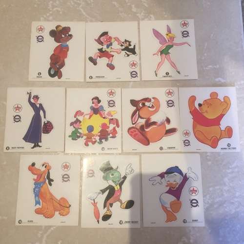 Texaco Caltex Oil DISNEY lot of 10 STICKERS Early 1970s South Africa exclusive
