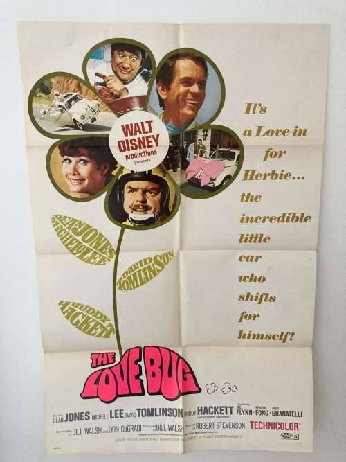 100% Original Vintage 1968 Walt Disney HERBIE THE LOVE BUG Movie Poster - USA print