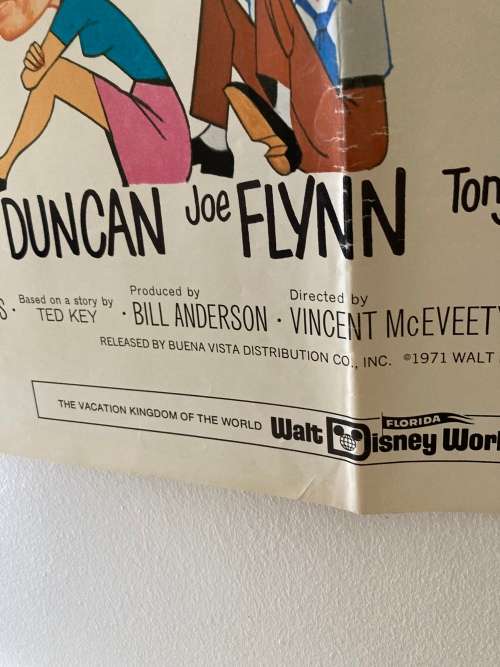 100% Original Vintage 1971 Walt Disney THE $1000000 DUCK Movie Poster - USA print