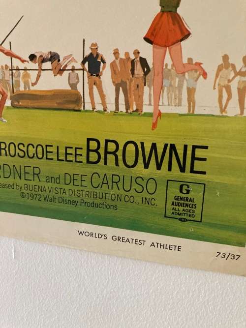 100% Original 1973 Walt Disney THE WORLDS GREATEST ATHLETE Movie Poster - USA print