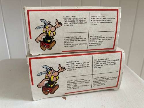 Vintage ASTERIX and OBELIX Action Figures mint in box from 1980 Asterix Play series by Toy Cloud