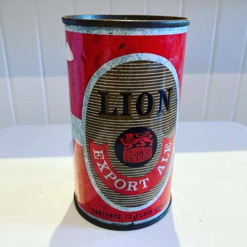 Vintage 1950s LION Export ALE Lion Lager open can Beer South Africa