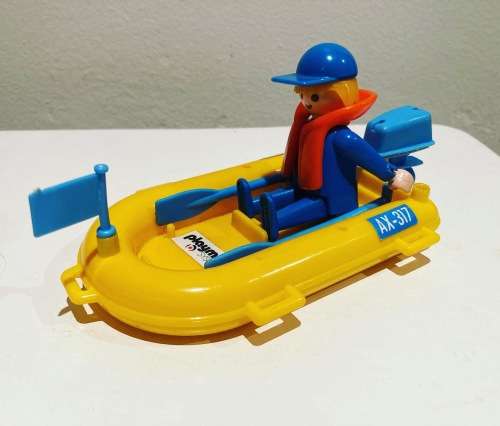 Vintage 1980s Playmobil Clicky No 3574 Fisherman with boat set