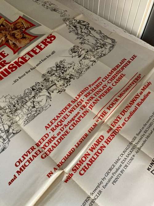 100% Original 1975 The FOUR MUSKETEERS three sheet Movie Poster - South African print