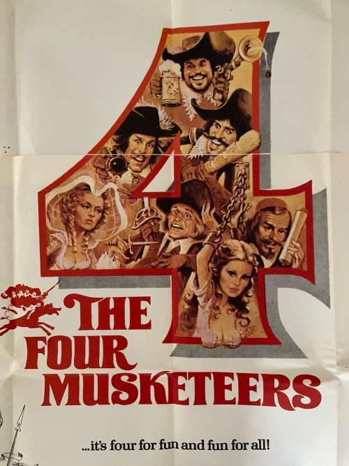 100% Original 1974 The FOUR MUSKETEERS three sheet Movie Poster - South African print