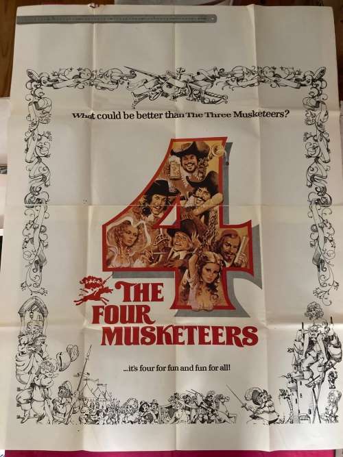 100% Original 1974 The FOUR MUSKETEERS three sheet Movie Poster - South African print