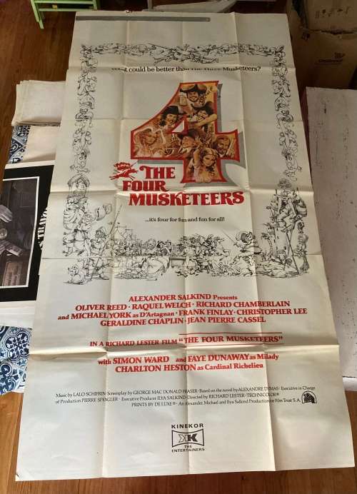 100% Original 1974 The FOUR MUSKETEERS three sheet Movie Poster - South African print