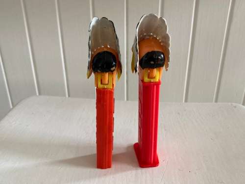 Vintage PEZ 2 x Indian Chief - no feet - complete with a 2nd incomplete one