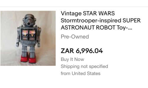 Vintage Star Wars knock-off STAR ROBOT Stormtrooper style ROBOT battery operated