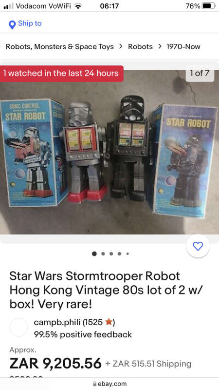 Vintage Star Wars knock-off STAR ROBOT Stormtrooper style ROBOT battery operated