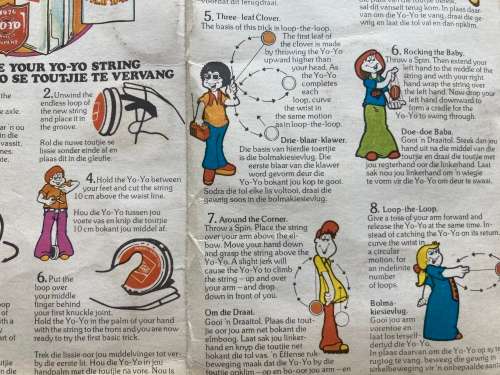 Genuine South African 1976 RUSSELL Yo-Yo Coca Cola Sprite & Fanta Competition Bottle Liner Pamphlet