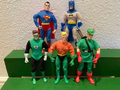 DC Direct Silver Age style JUSTICE LEAGUE OF AMERICA 9inch tall action figure complete set from 1999