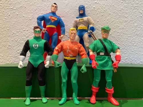 DC Direct Silver Age style JUSTICE LEAGUE OF AMERICA 9inch tall action figure complete set from 1999
