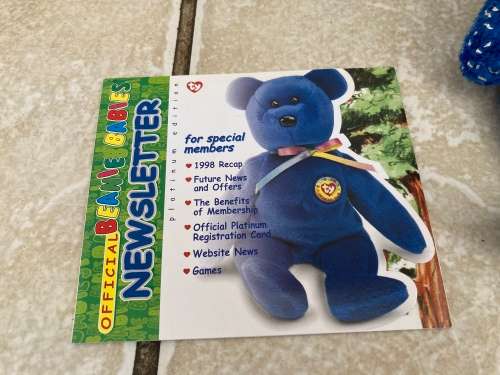 Vintage TY Beanie Babies 1998 10th Anniversary Decade Bear & special edition Members Kit