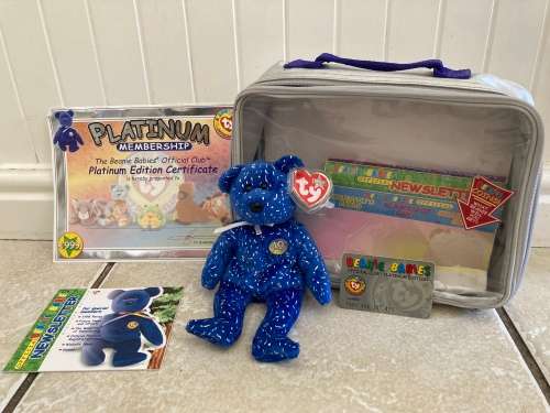 Vintage TY Beanie Babies 1998 10th Anniversary Decade Bear & special edition Members Kit