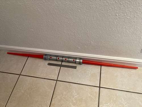 STAR WARS Rubies Darth Maul Electronic Duel blade lightsaber and Kids clone and belt set from 1999.
