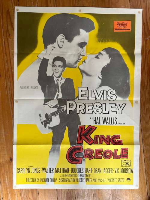 100% Original 1960s Elvis Presley KING CREOLE Movie Poster - South African print