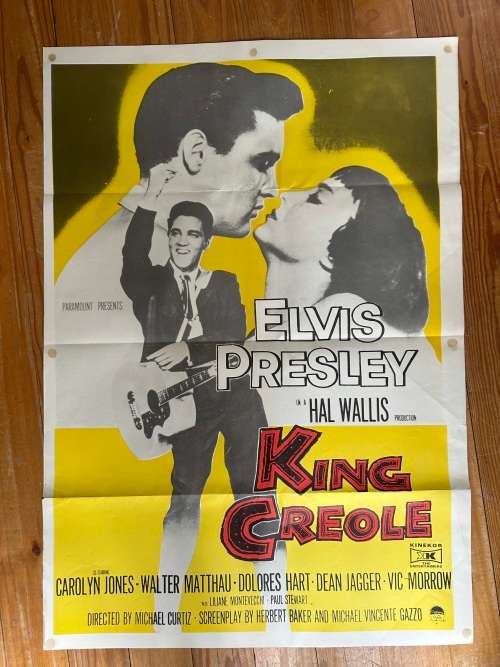 100% Original 1960s Elvis Presley KING CREOLE Movie Poster - South African print