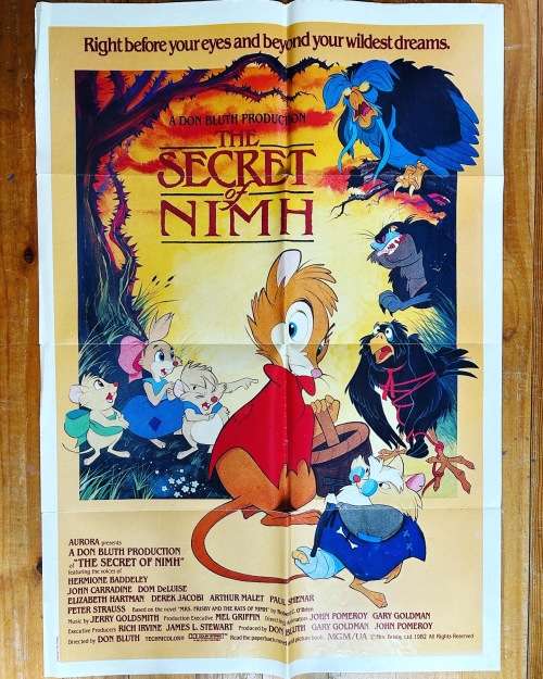 100% original 1982 The Secret of NIMH USA movie theatre poster