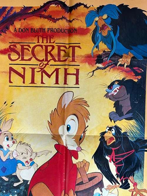 100% original 1982 The Secret of NIMH USA movie theatre poster
