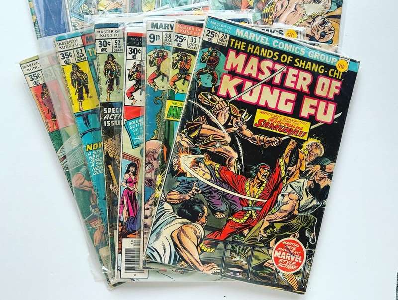 Marvel comics 1970s-80s The Hands of Shang-chi MASTER OF KUNG FU lot of 11 comics