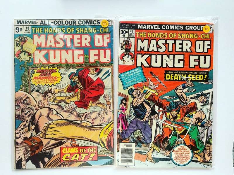 Marvel comics 1970s-80s The Hands of Shang-chi MASTER OF KUNG FU lot of 11 comics