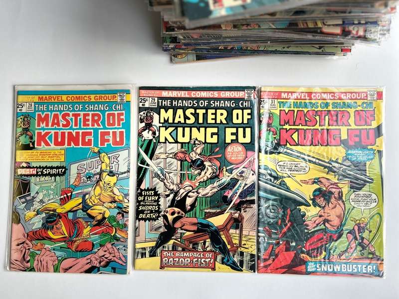 Marvel comics 1970s-80s The Hands of Shang-chi MASTER OF KUNG FU collection 102 comics