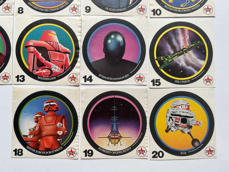 South Africa 1979 Texaco Caltex Oil DISNEY THE BLACK HOLE MOVIE 18 of 20 STICKERS