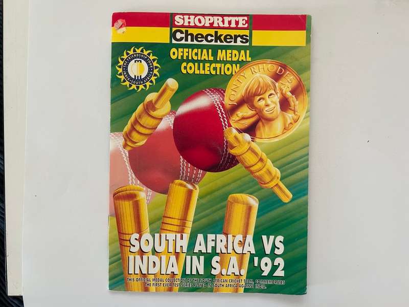 1993 South Africa vs India CRICKET Official Medal Collectors album