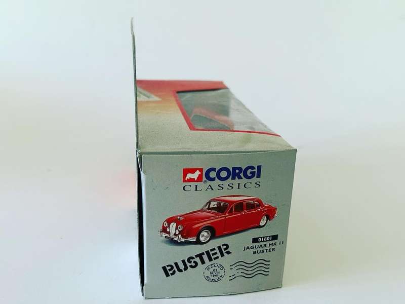 Corgi Toys No: 01801 BUSTER Film starring Phil Collins Movie Car The red Jaguar MK ll diecast