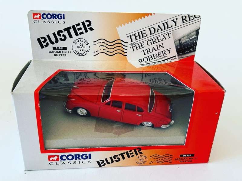 Corgi Toys No: 01801 BUSTER Film starring Phil Collins Movie Car The red Jaguar MK ll diecast