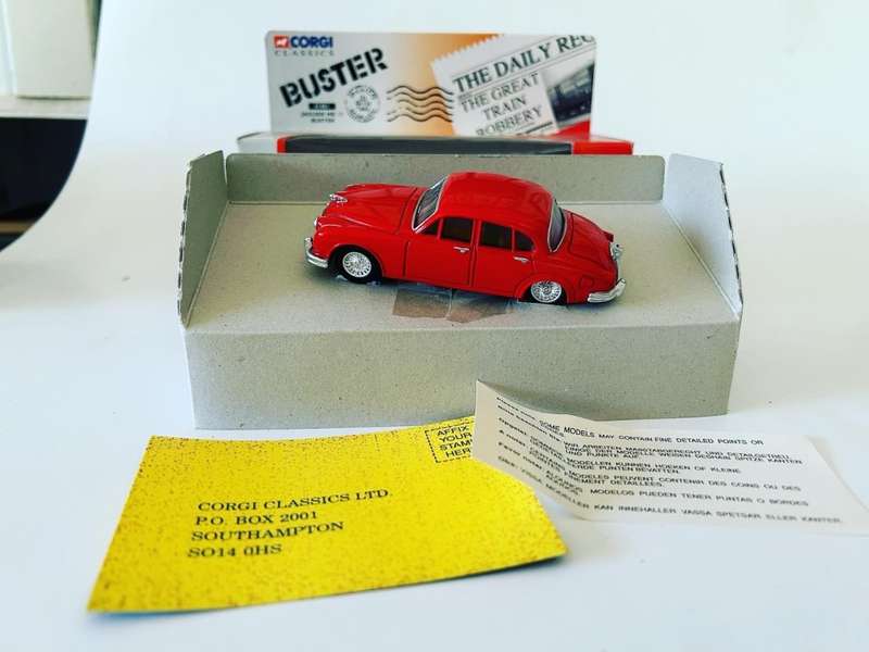 Corgi Toys No: 01801 BUSTER Film starring Phil Collins Movie Car The red Jaguar MK ll diecast