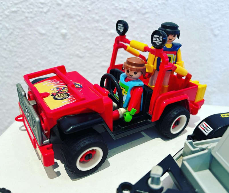 Vintage PLAYMOBIL 3754 THE DIRT BIKES and RED JEEP set released 1988