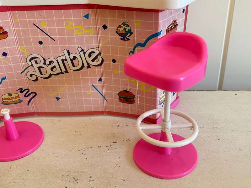 Vintage 1989 BARBIE POP Old School Diner Cafe Set by Arco & Mattel Toys licensed Barbie product