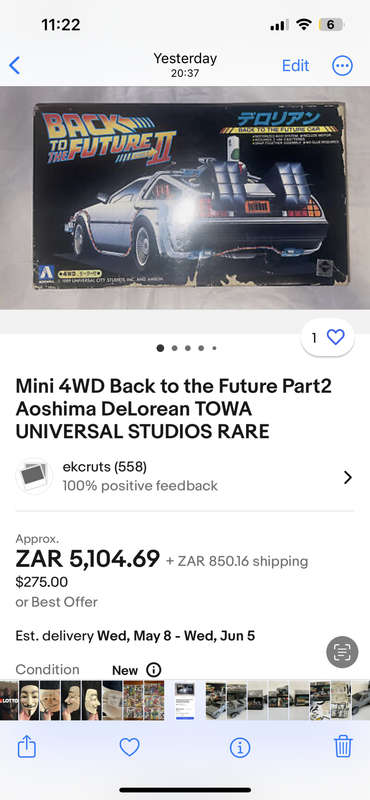 Original 1989 BACK TO THE FUTURE Part 2 Delorean motorized model Kit by Aoshima Model kits Japan