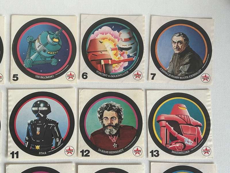 South Africa 1979 Texaco Caltex Oil DISNEY THE BLACK HOLE MOVIE 17 of 20 STICKERS