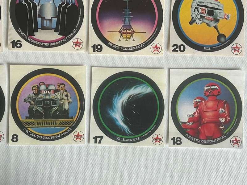 South Africa 1979 Texaco Caltex Oil DISNEY THE BLACK HOLE MOVIE 17 of 20 STICKERS