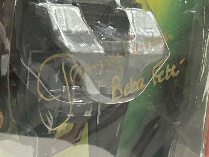 Signed autographed Star Wars BOBA FETT action figure from the 1996 Kenner Hasbro