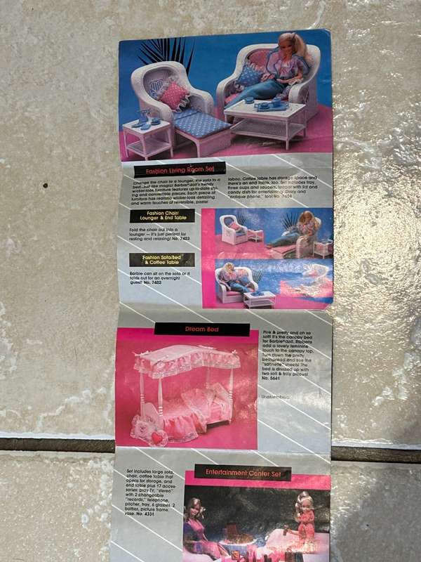 Vintage BARBIE 1984 Furniture Brochure Pamphlet by Mattel Toys