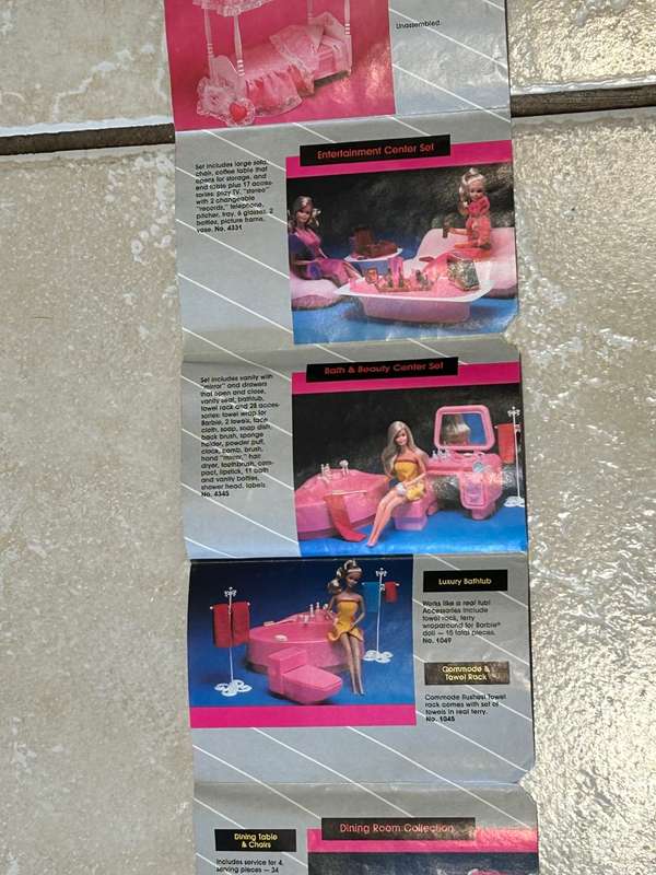Vintage BARBIE 1984 Furniture Brochure Pamphlet by Mattel Toys
