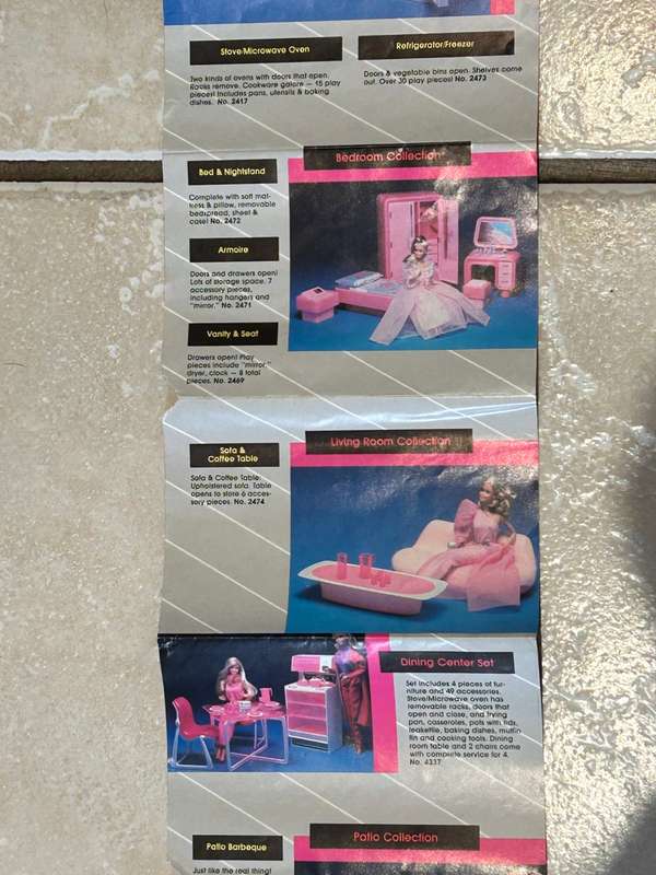 Vintage BARBIE 1984 Furniture Brochure Pamphlet by Mattel Toys