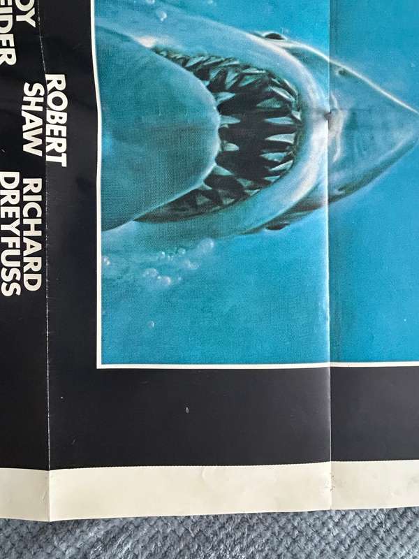 Steven Spielberg JAWS 100% Original Vintage 1975 1st print Movie Poster - USA print