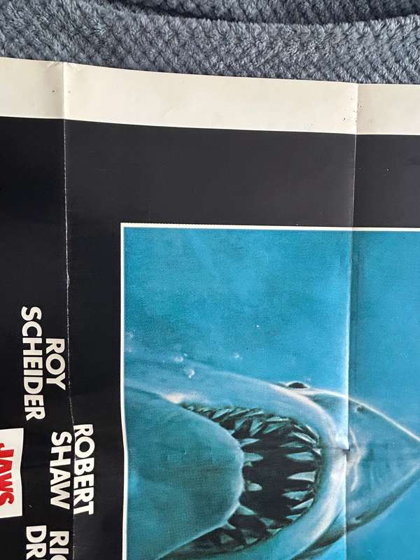 Steven Spielberg JAWS 100% Original Vintage 1975 1st print Movie Poster - USA print