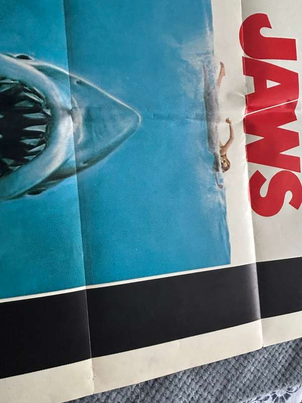 Steven Spielberg JAWS 100% Original Vintage 1975 1st print Movie Poster - USA print