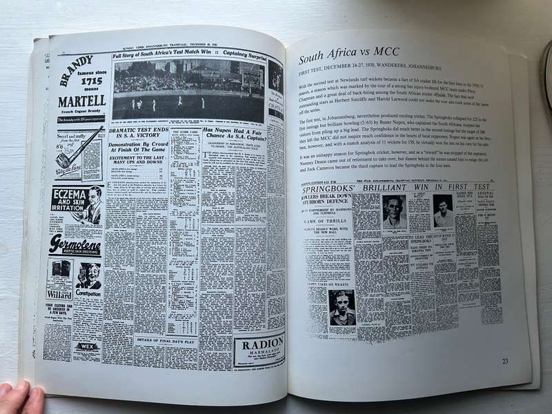 South Africa GREAT SPRINGBOK CRICKET TESTS 1989 First Edition