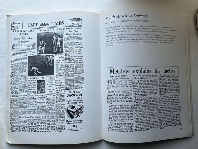 South Africa GREAT SPRINGBOK CRICKET TESTS 1989 First Edition
