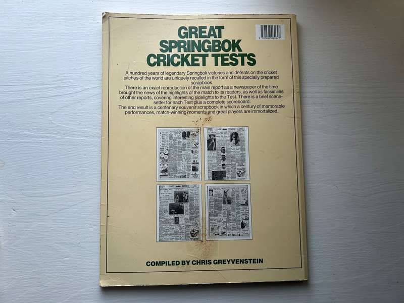 South Africa GREAT SPRINGBOK CRICKET TESTS 1989 First Edition